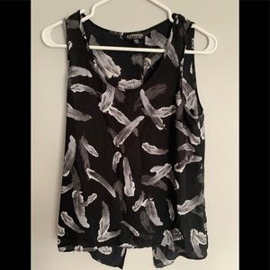 Express black and white top